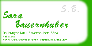 sara bauernhuber business card