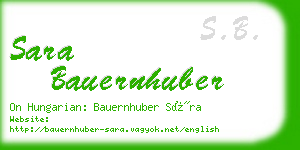 sara bauernhuber business card